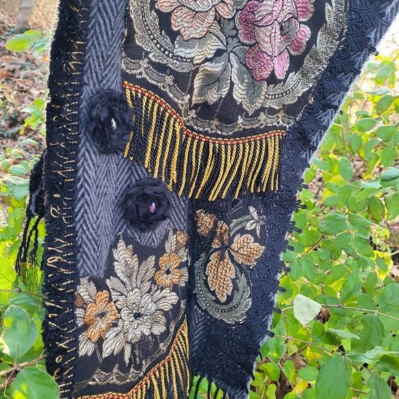 Upcycled Boho Scarf/Wrap - Picture 9 of 16